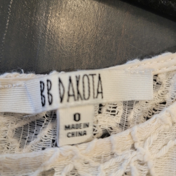 BB Dakota Fit and Flare Lace Crochet Sleeveless Mini Skater Dress Ivory Size 0 - Picture 13 of 14